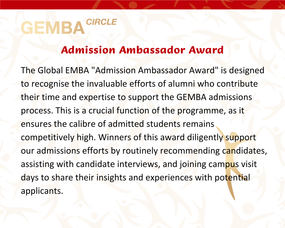 Global EMBA Admission Ambassador Award