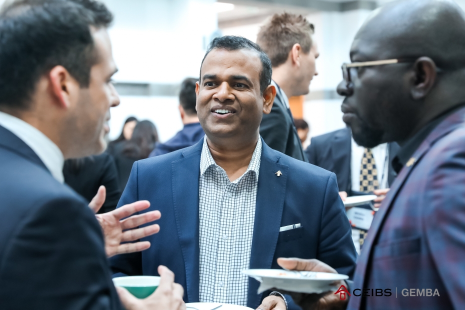 CEIBS alumnus Naidu Kanakala networking 