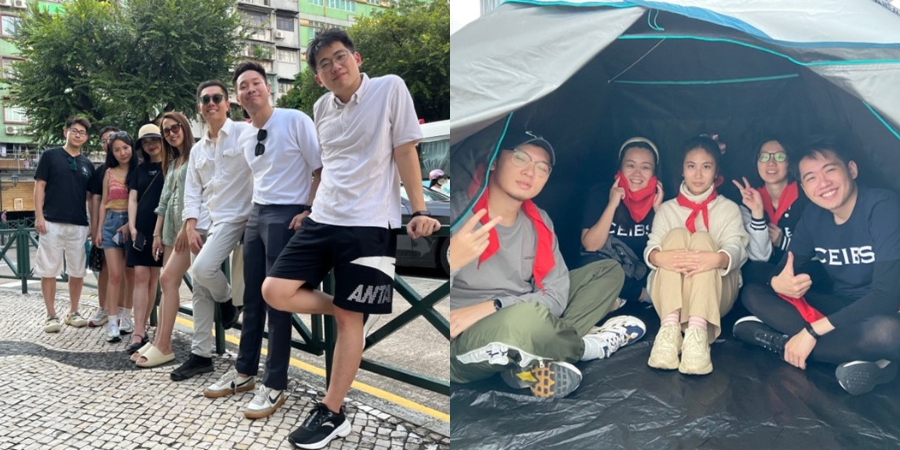 With teammates in Term 2 and travelling in Macau