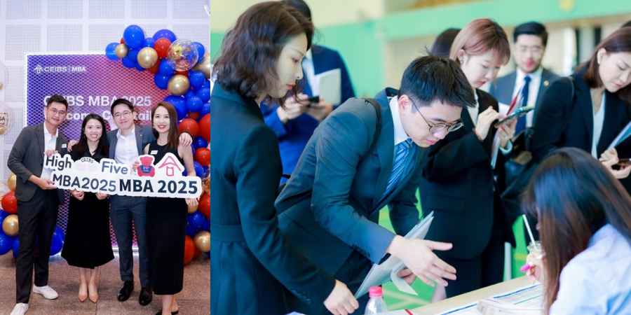 Chayapol at registration on day one and at the cocktail event