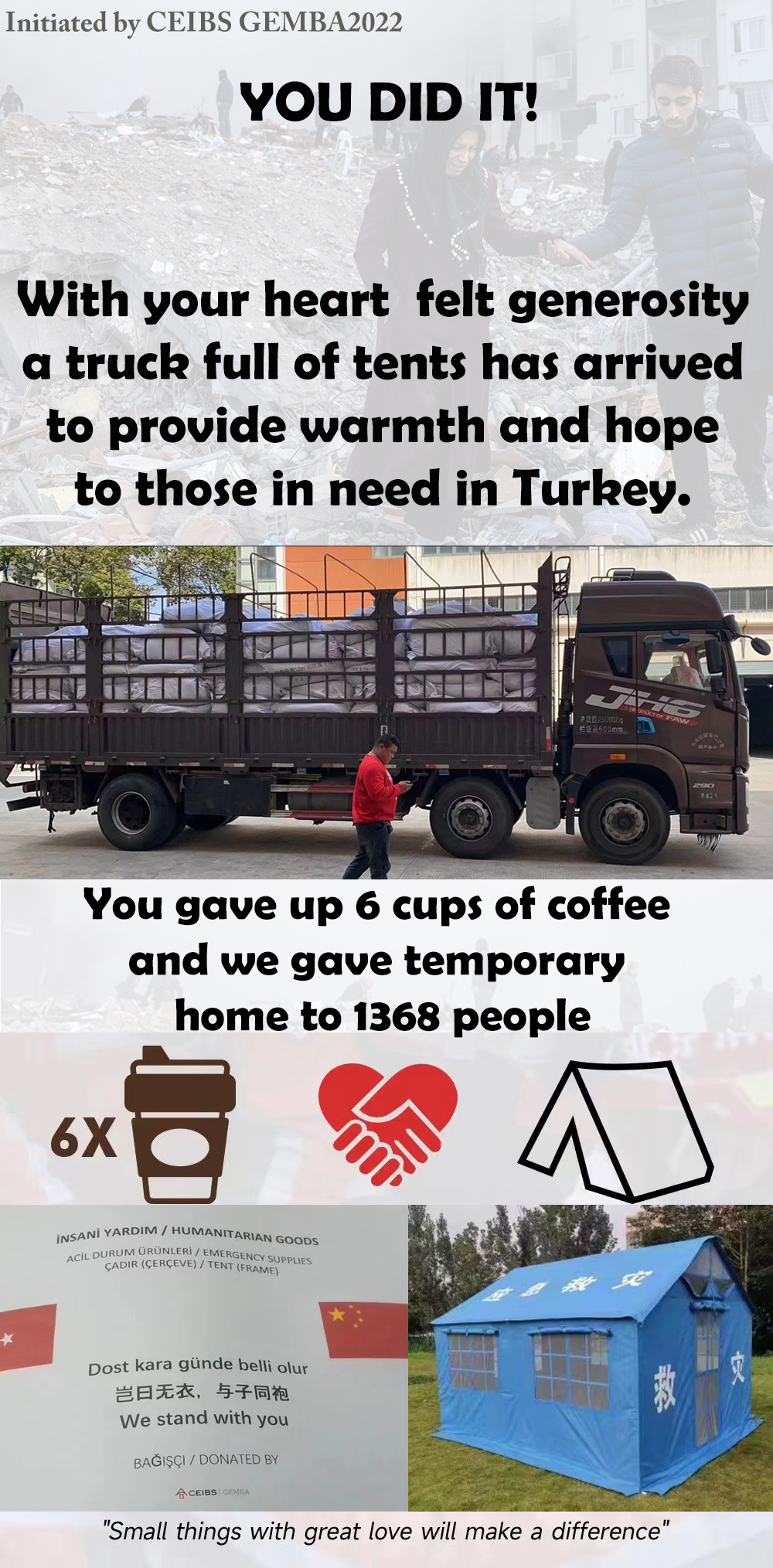 "Small things with great love will make a difference"